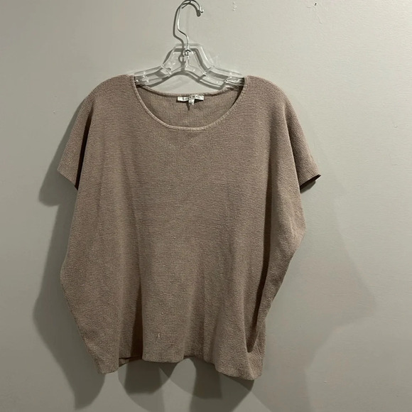 Cyrus Textured Knit Sweater Top Beige Womens Small Short Dolman Sleeve Shirt - Picture 1 of 6